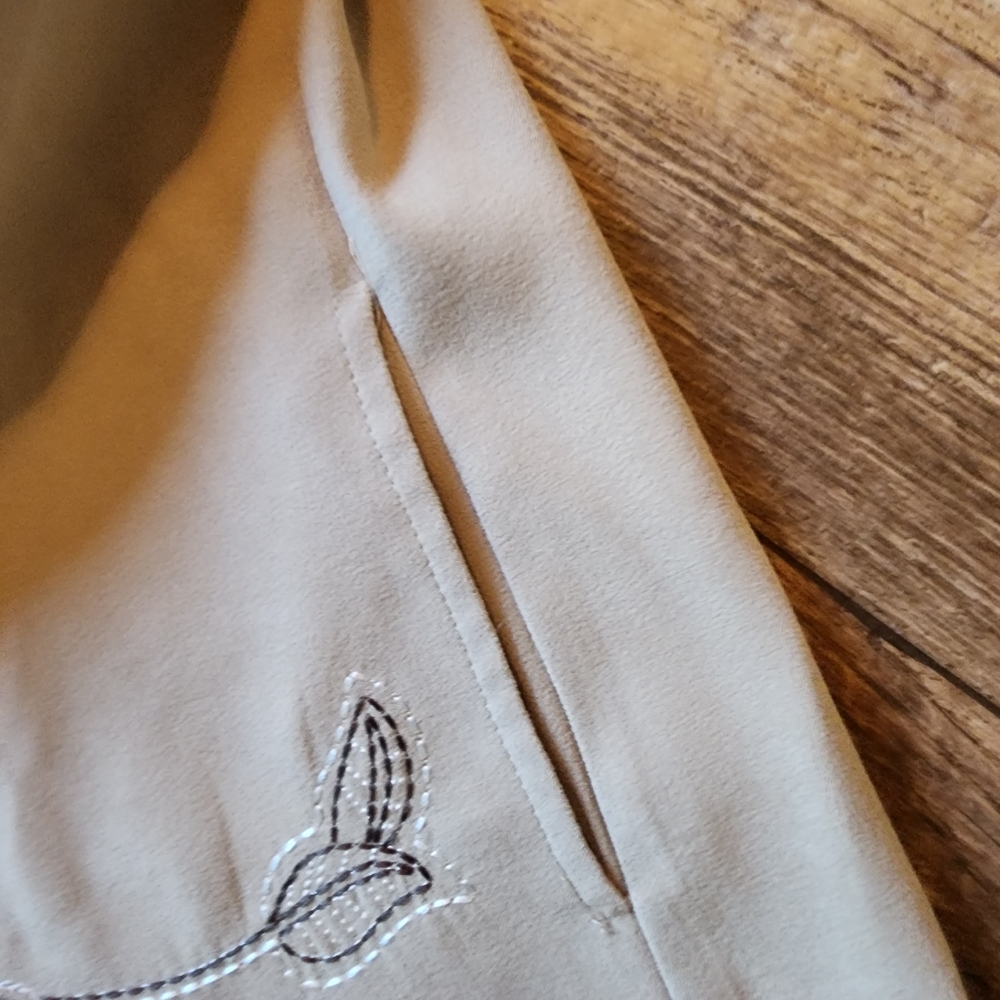 Serengeti Embroidered Blazer Micro Suede Tan Large โ - Picture 9 of 11